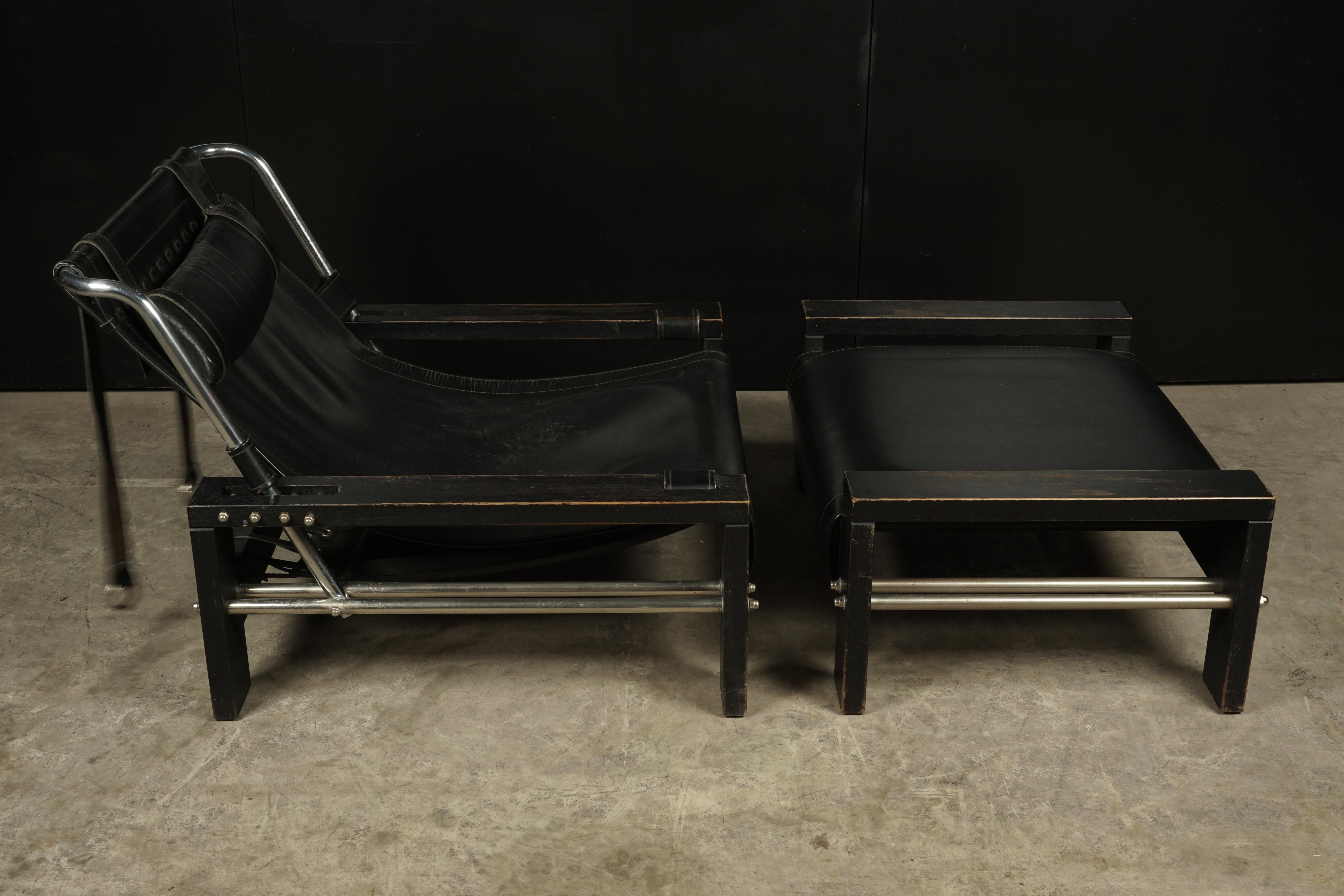 European Midcentury Lounge Chair and Ottoman Designed by Sonja Wasseur, circa 1970