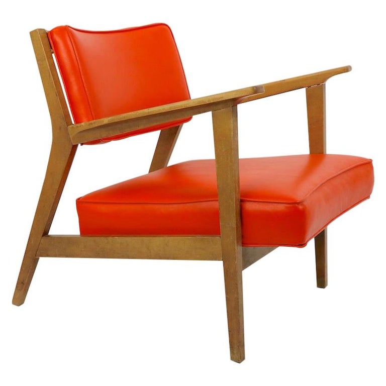 Mid Century Lounge Chair Attributed to Gunlocke after Risom For Sale at