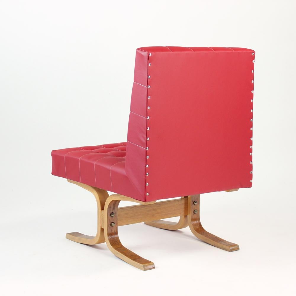 Mid-Century Modern Midcentury Lounge Chair Bratislava By Jindrich Volak, Drevopodnik Holesov, 1960 For Sale