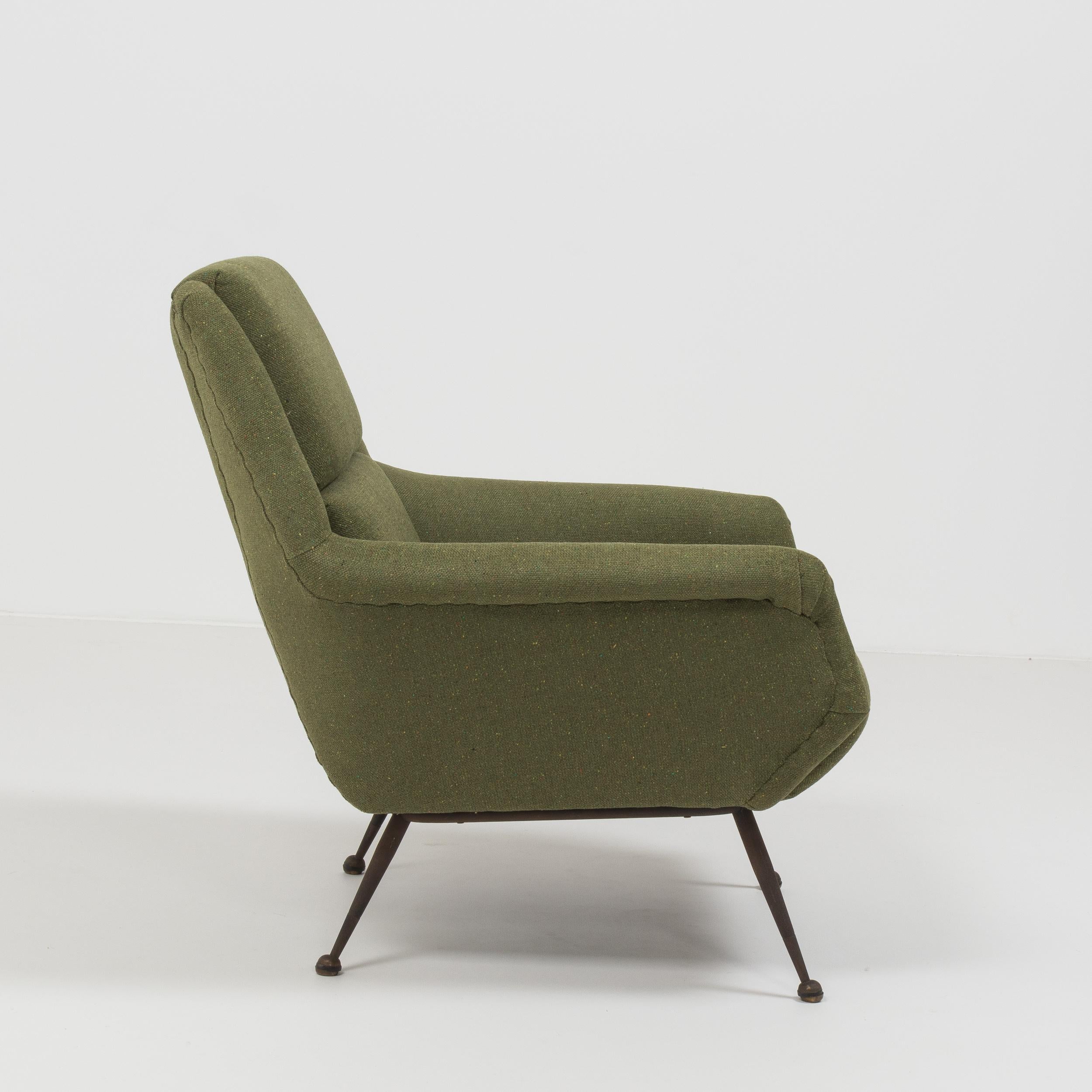 Midcentury Lounge Chair by Gio Ponti for Minotti in Green Fabric 4