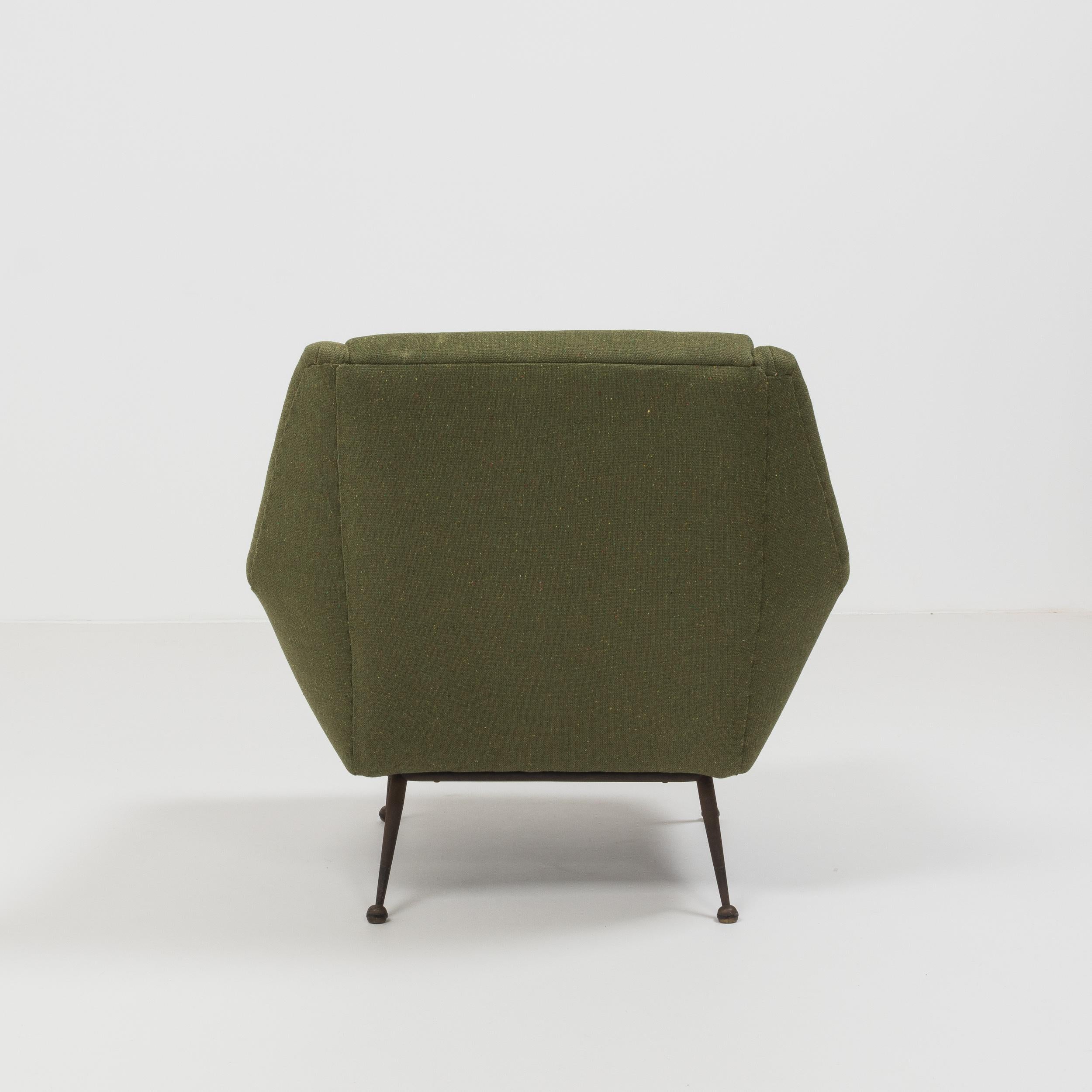 Mid-20th Century Midcentury Lounge Chair by Gio Ponti for Minotti in Green Fabric
