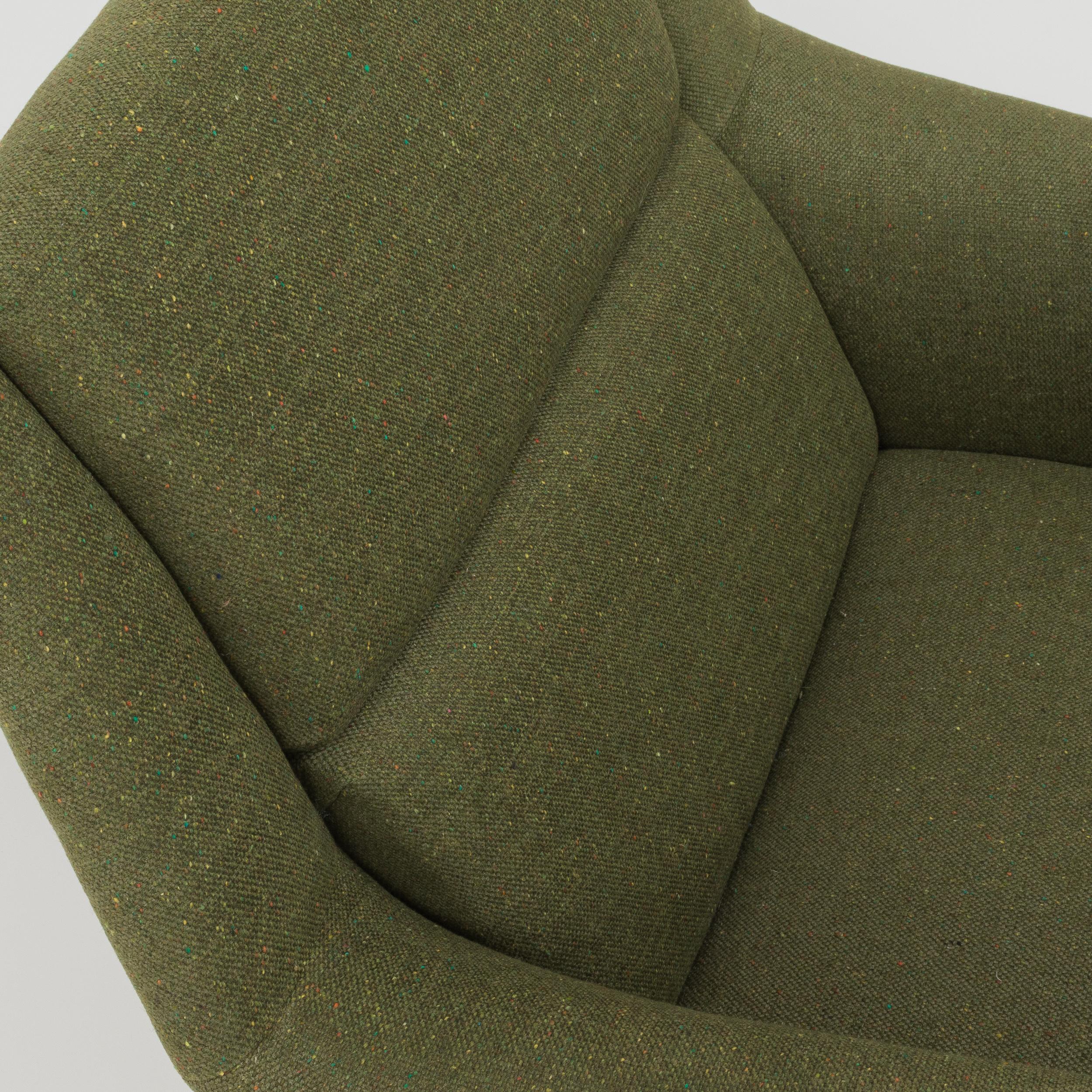 Midcentury Lounge Chair by Gio Ponti for Minotti in Green Fabric 1