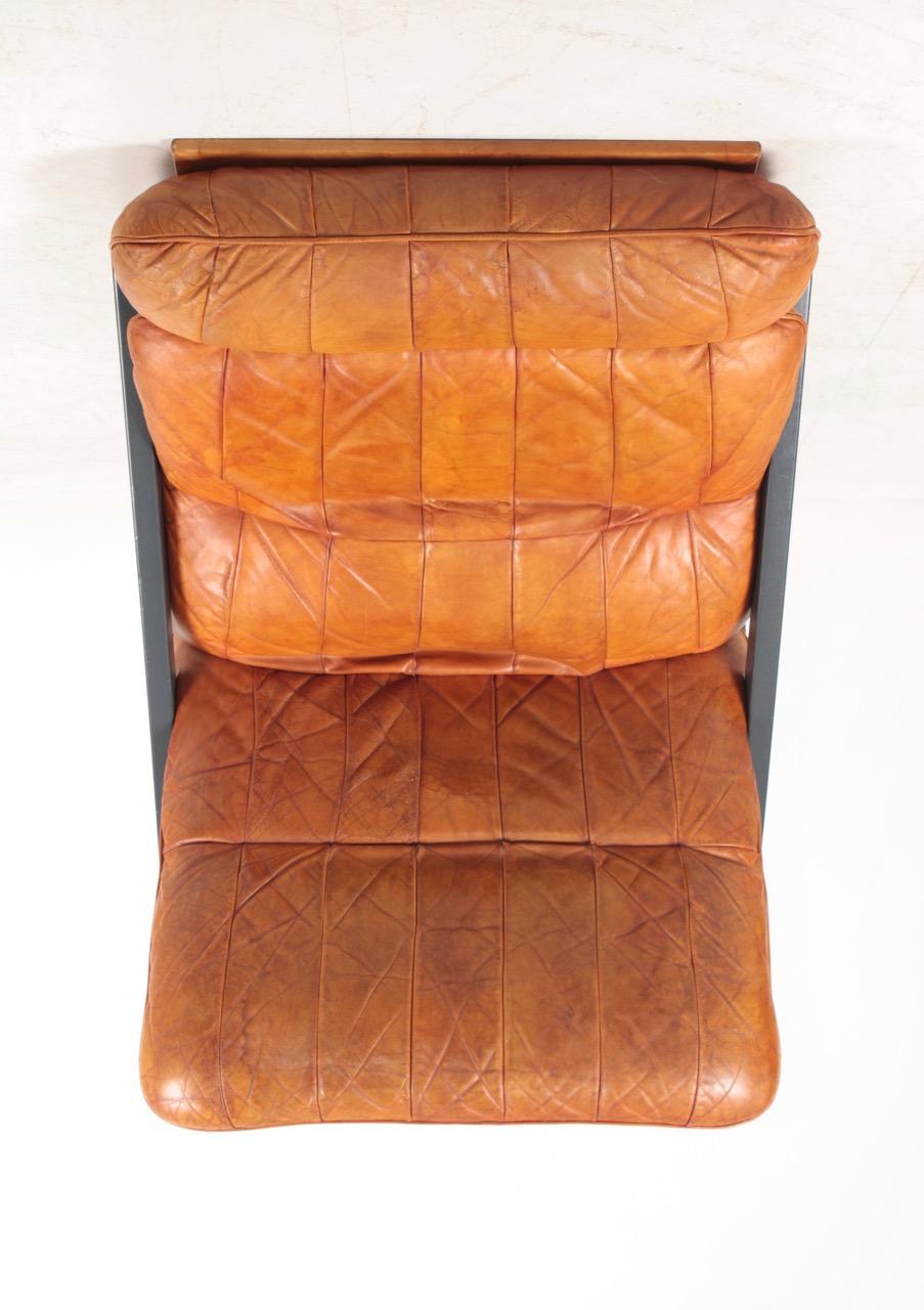 Late 20th Century Midcentury Lounge Chair by Ueli Berger for De Sede Lounge in Cognac Leather