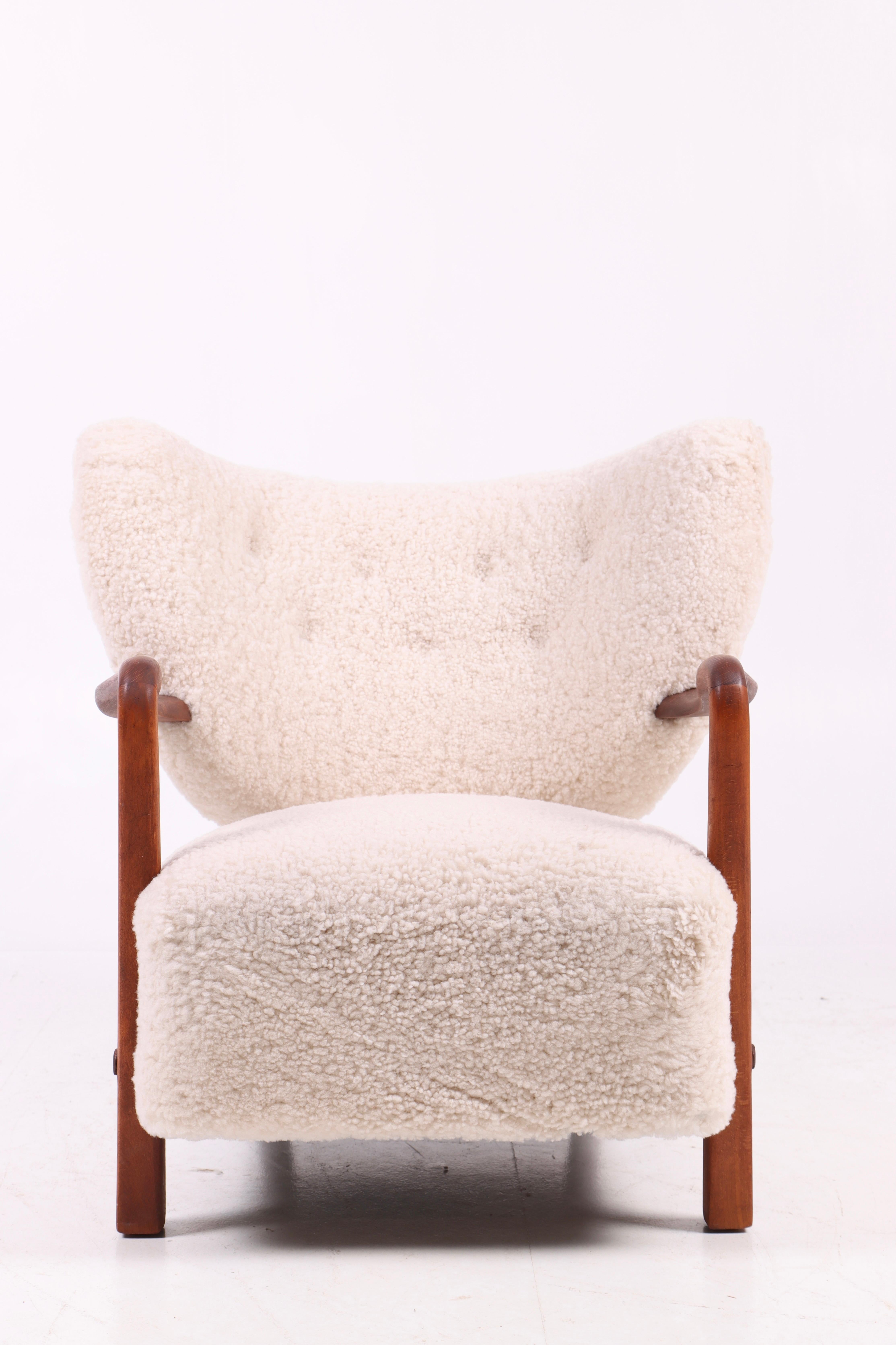 Scandinavian Modern Midcentury Lounge Chair Designed by Wulff, 1940s