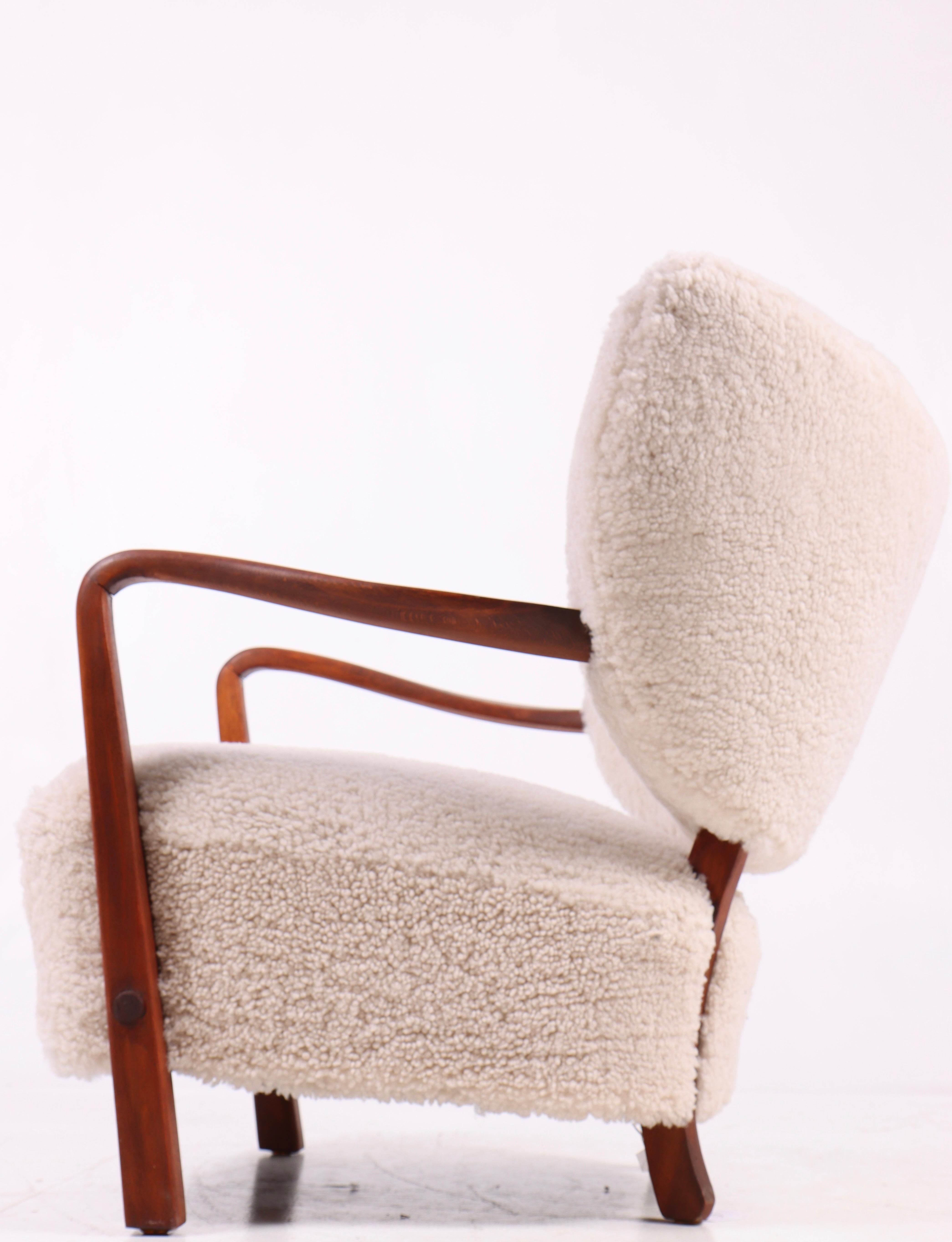 Midcentury Lounge Chair Designed by Wulff, 1940s In Excellent Condition In Lejre, DK