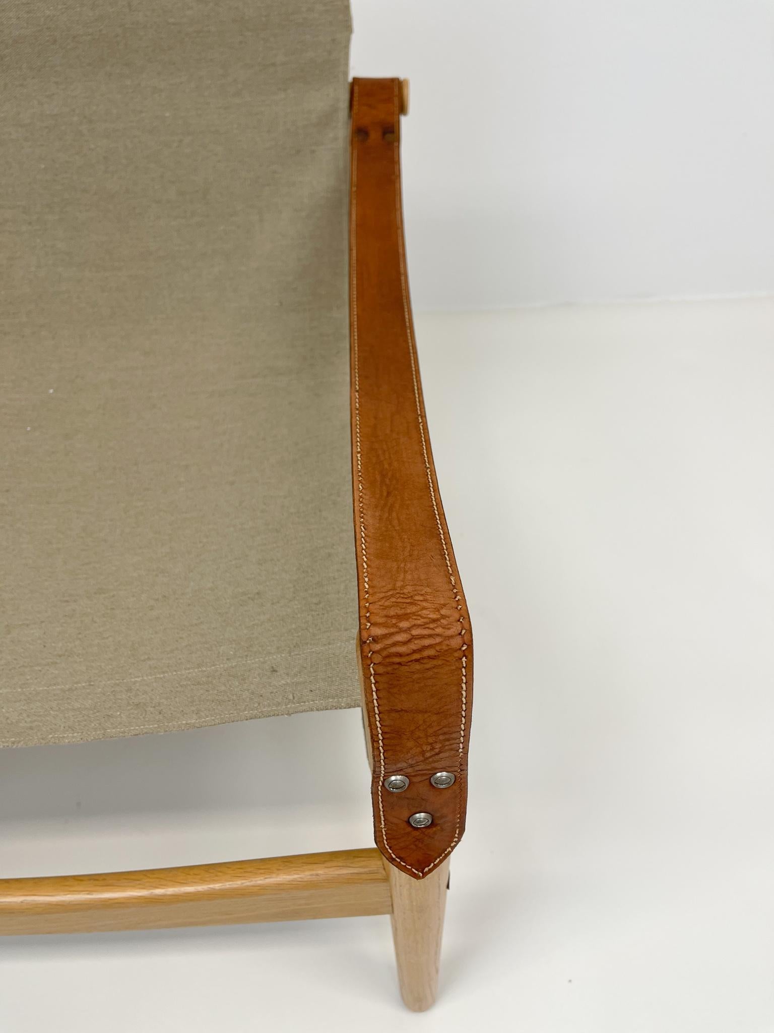 Linen Mid-Century Lounge Chair Hans Olsen ”Gazelle” Chair, 1960s Sweden For Sale