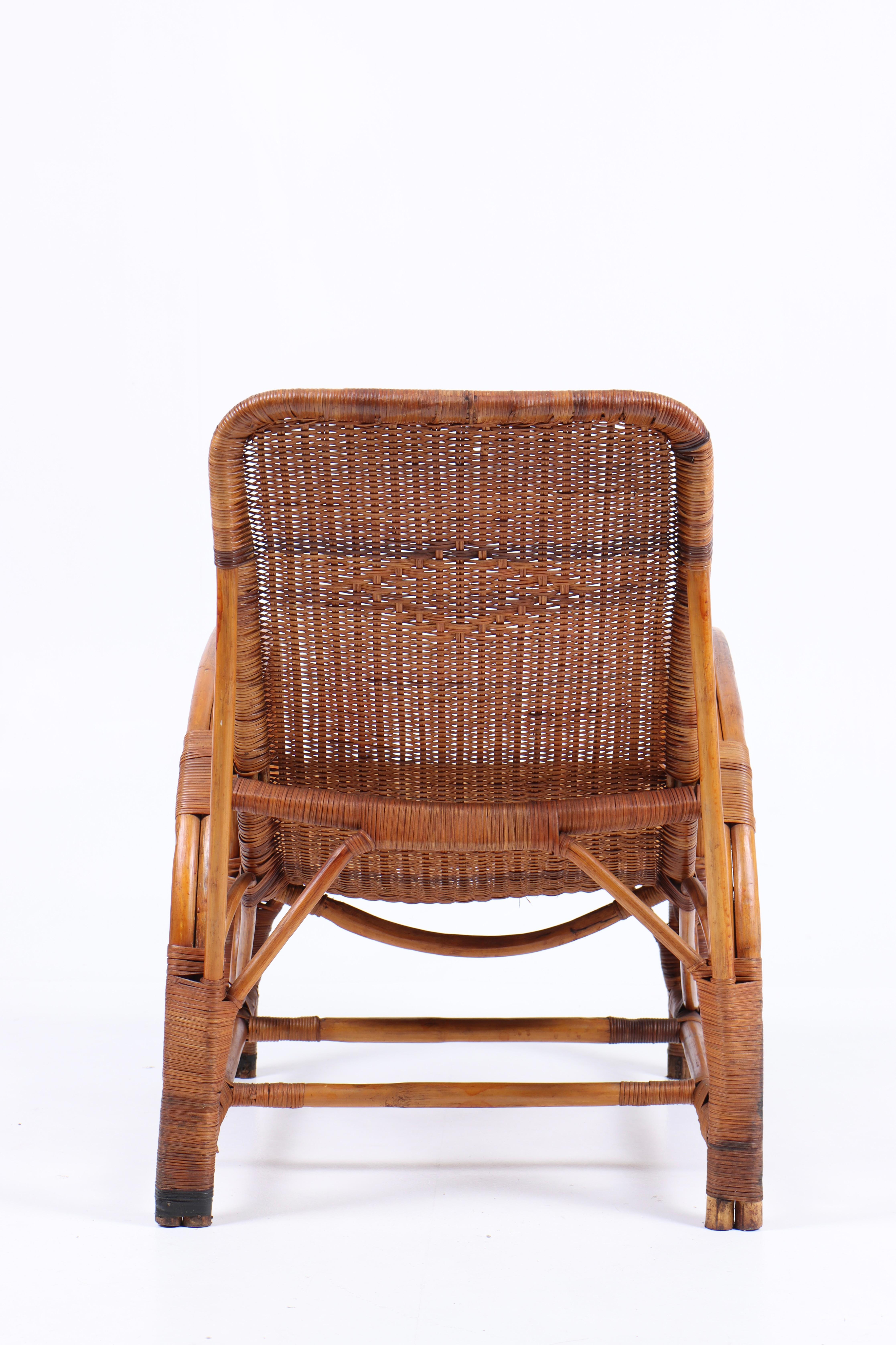 Loungesessel aus Bambus aus der Jahrhundertmitte, Dänemark, 1950er Jahre im Zustand „Gut“ im Angebot in Lejre, DK