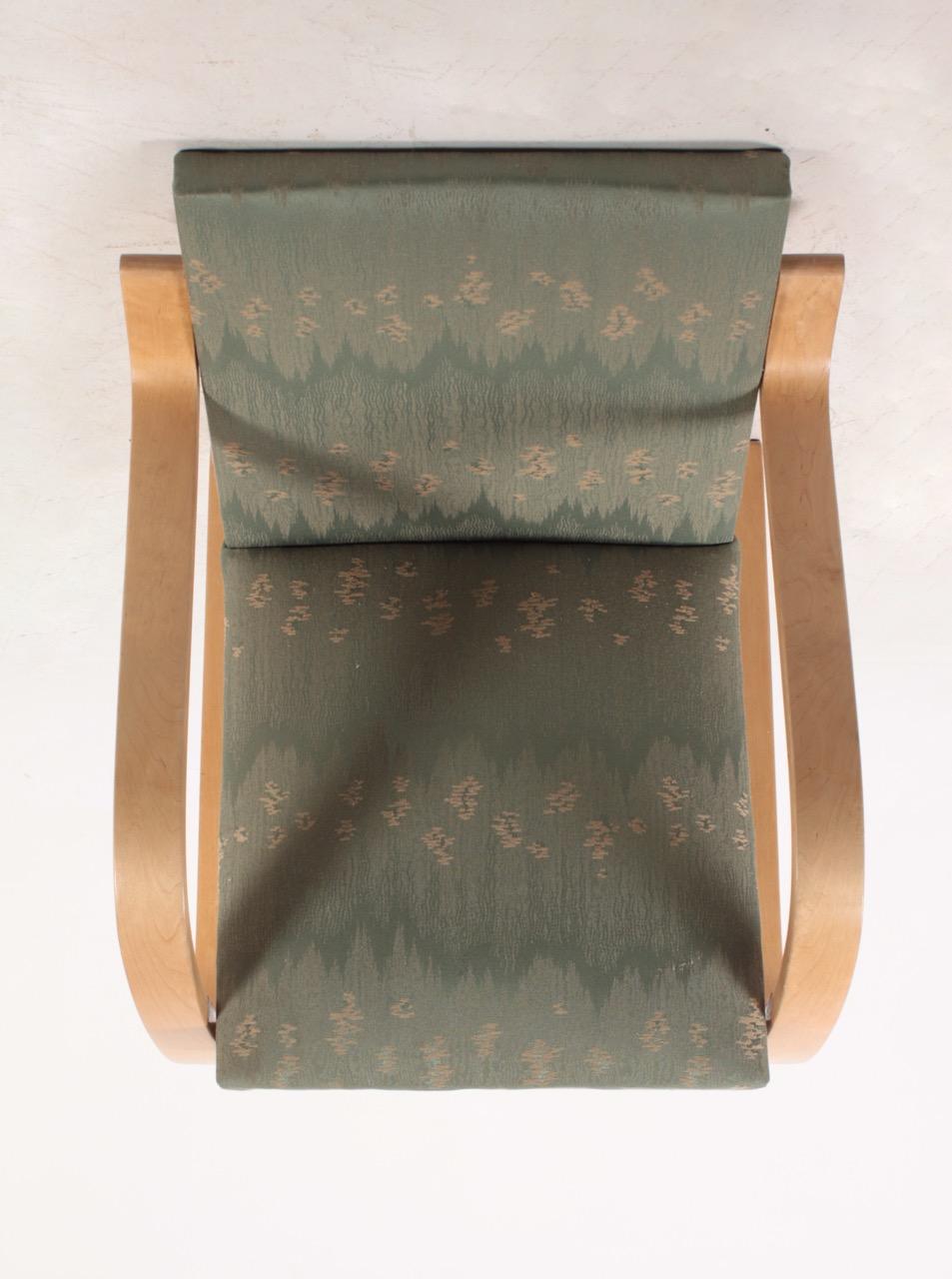 Leather Midcentury Lounge Chair in Fabric by Alvar Aalto, Finland, 1960s