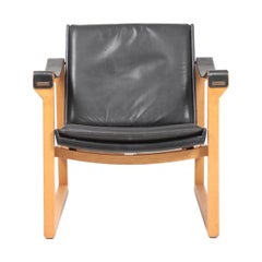 Midcentury Lounge Chair in Leder von Karen & Ebbe Clemmesen:: Dänisches Design