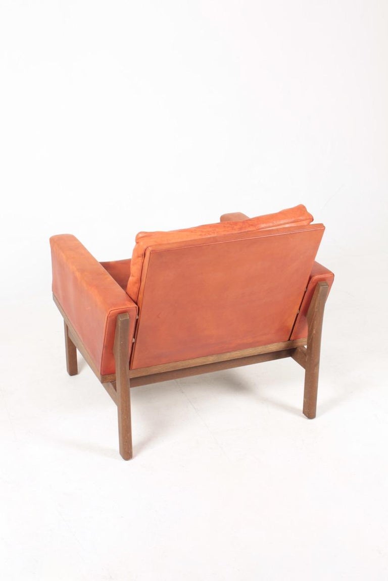 Mid-20th Century Midcentury Lounge chair in Patinated Leather by Erik Jørgensen, 1960s For Sale