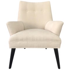 Gio Ponti Style Lounge Chair in Textured Velvet Mid Century