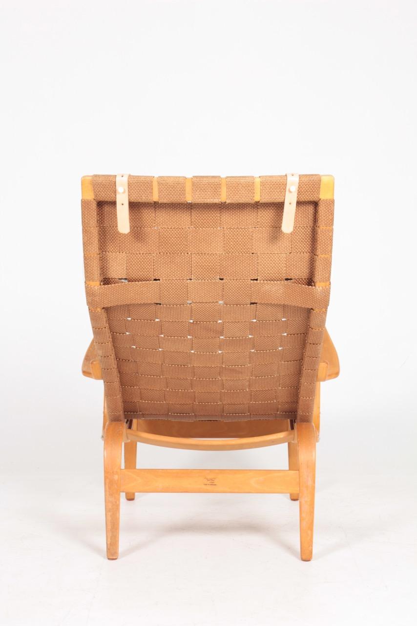 Beech Midcentury Lounge Chair Model Pernilla 1 Designed by Bruno Mathsson