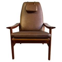 Midcentury Lounge chair Teak and Leather