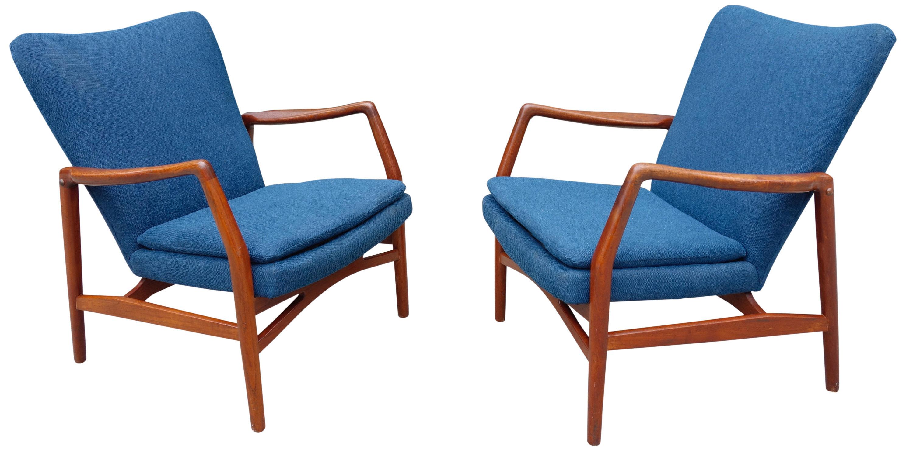 Upholstery Midcentury Lounge Chairs by Kurt Olsen