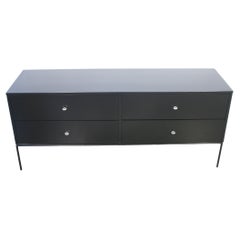 Midcentury Low 4 Drawer Dresser by Paul McCobb Planner Group #1504 All Black