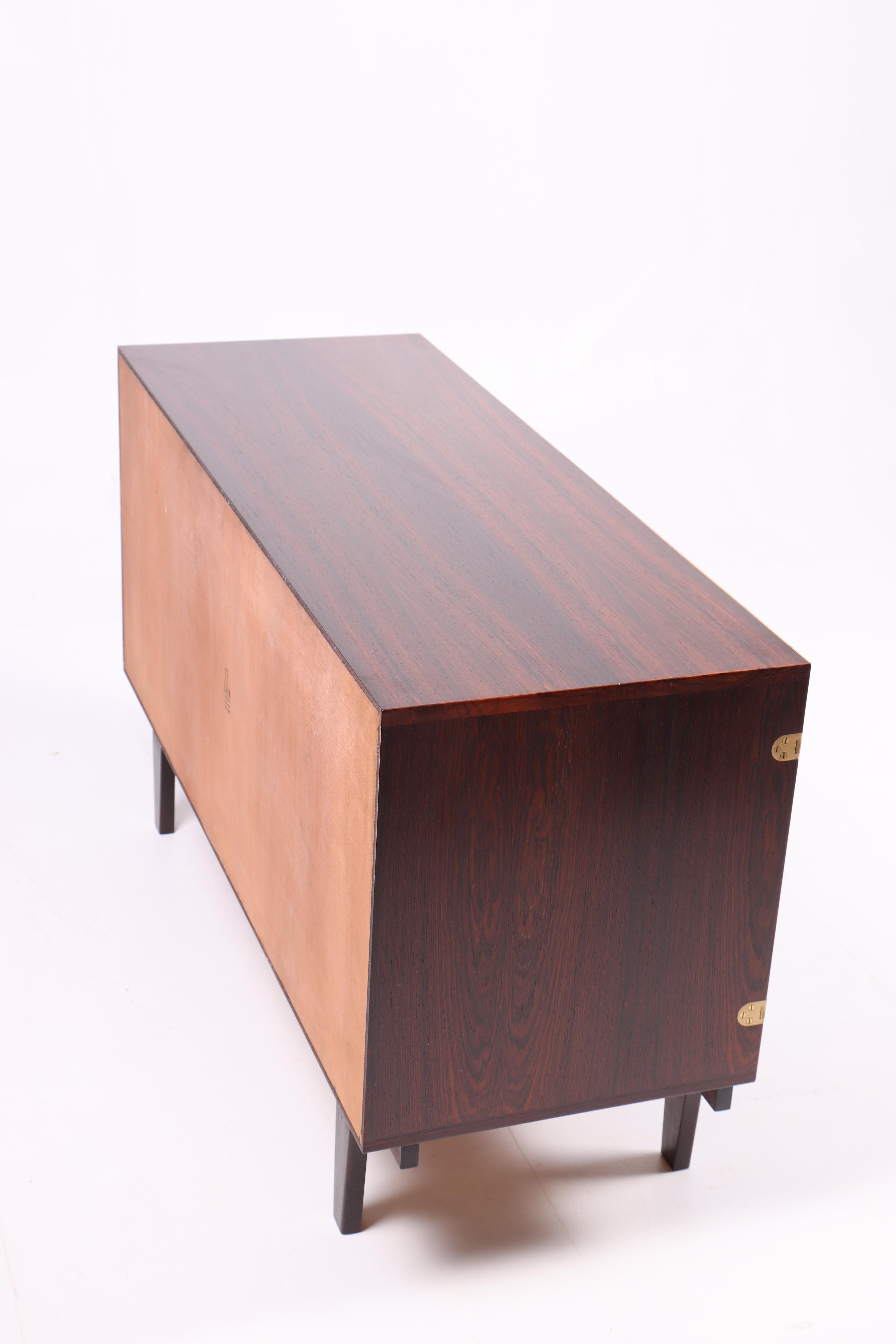 Midcentury Low Cabinet in Rosewood with Brass Hardware by Løgvig, Denmark, 1960s For Sale 4