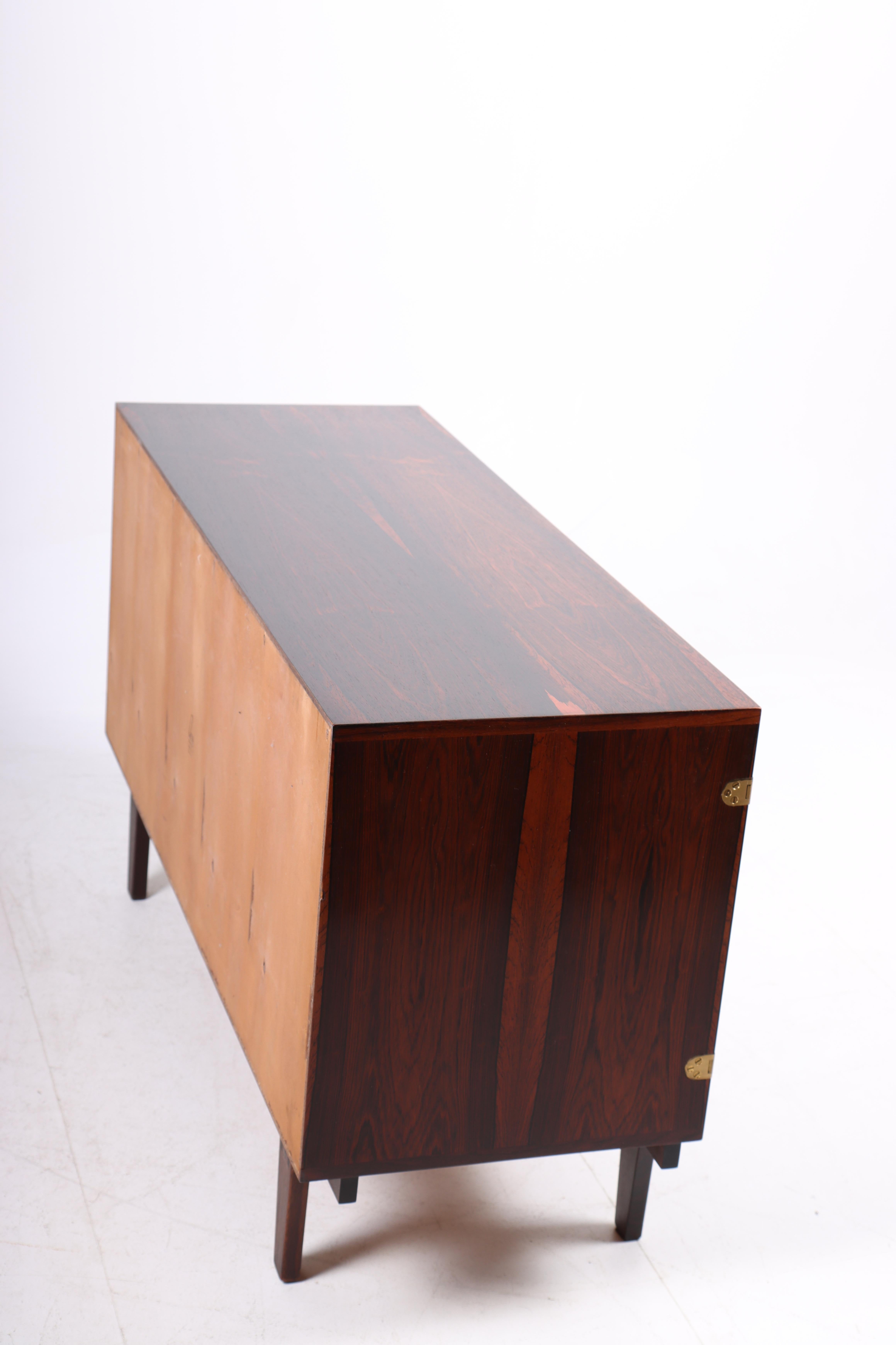 Mid Century Low Cabinet in Rosewood with Brass Hardware by Løgvig, Denmark, 1960s 7
