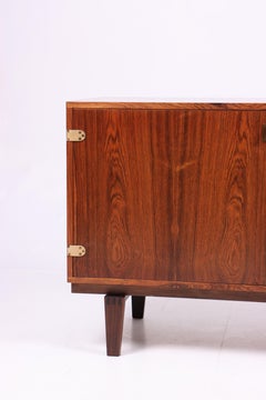 Midcentury Low Cabinet in Rosewood with Brass Hardware by Løgvig, Denmark, 1960s