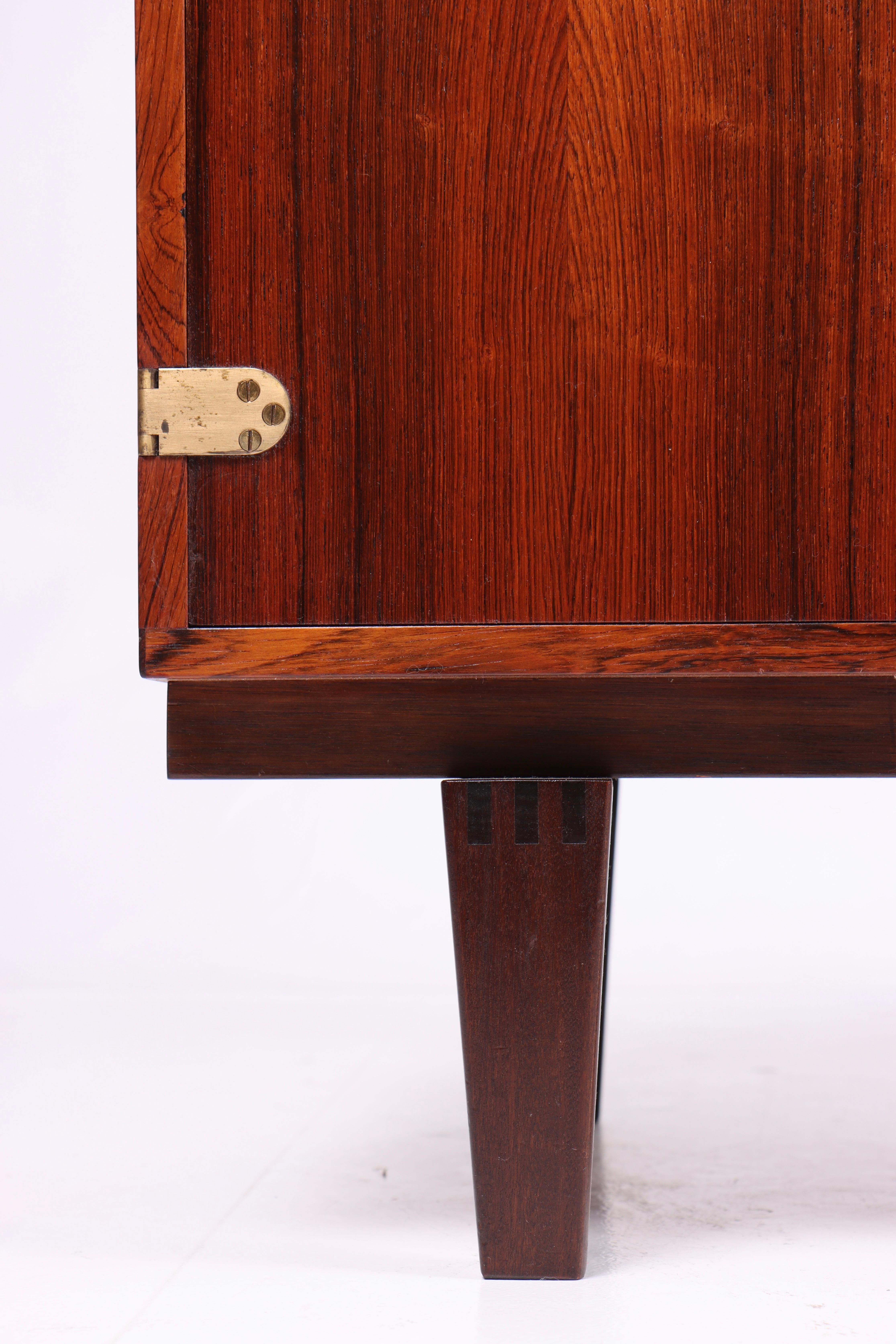Scandinavian Modern Midcentury Low Cabinet in Rosewood with Brass Hardware by Løgvig, Denmark, 1960s For Sale
