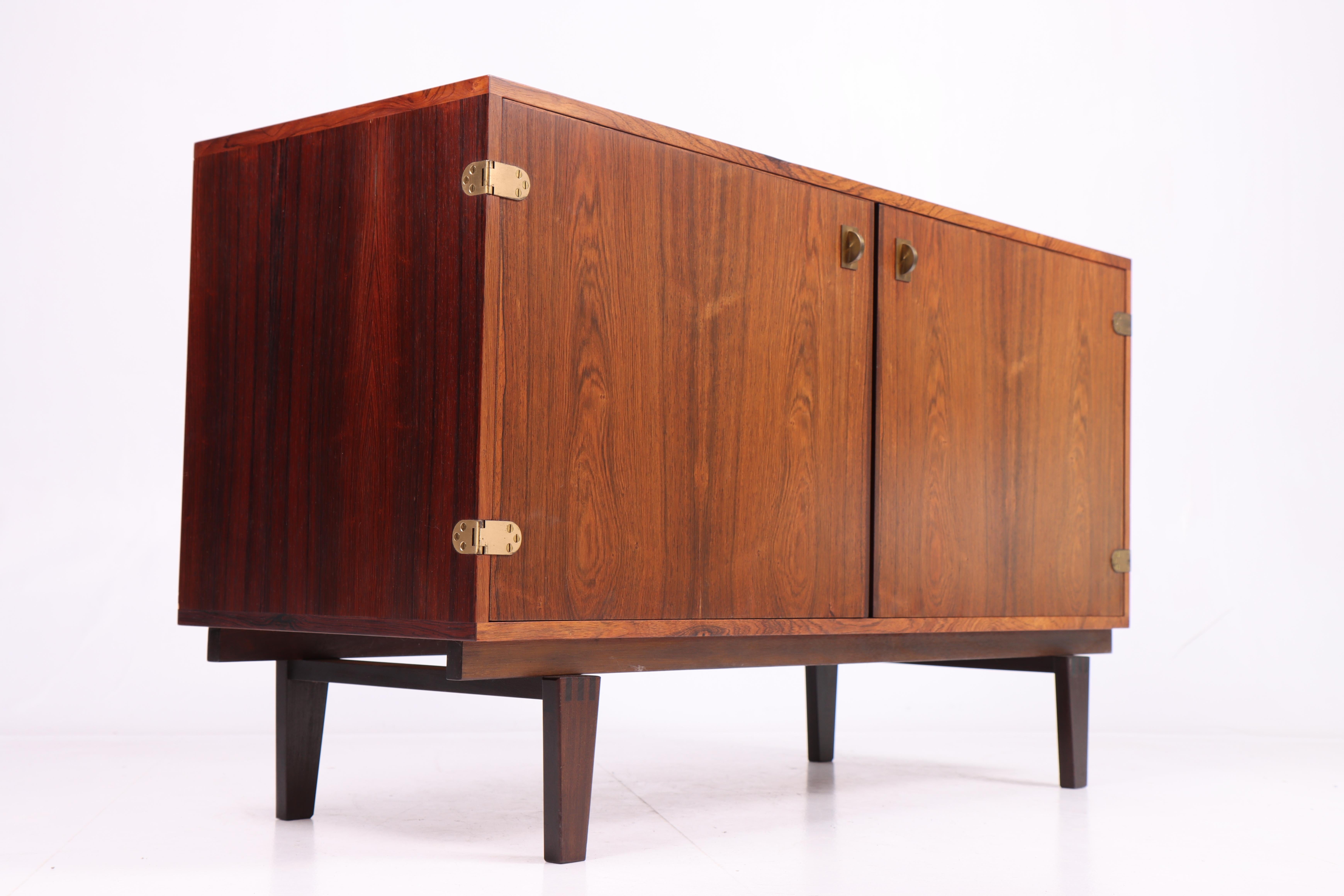 Midcentury Low Cabinet in Rosewood with Brass Hardware by Løgvig, Denmark, 1960s For Sale 1