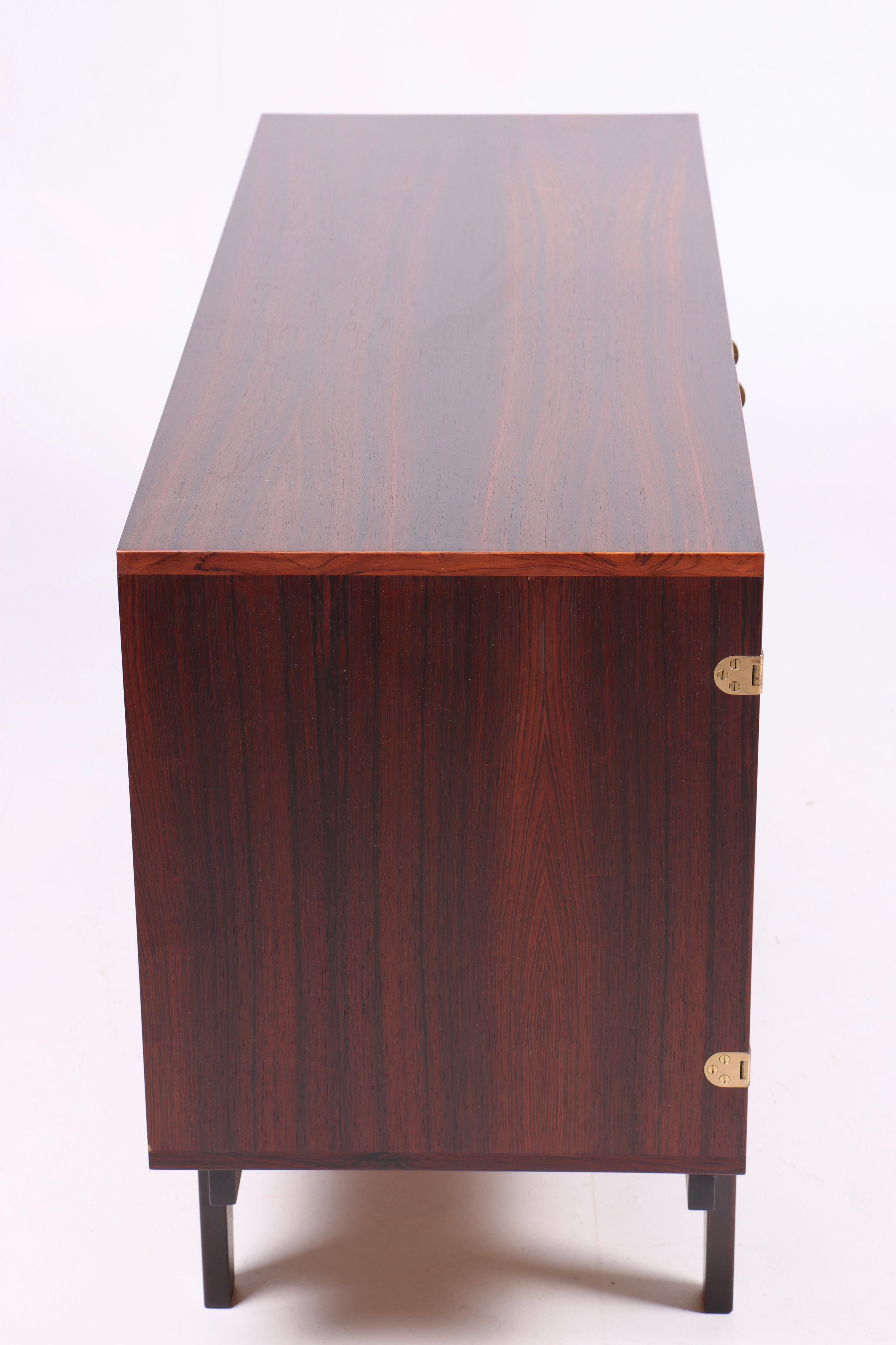 Midcentury Low Cabinet in Rosewood with Brass Hardware by Løgvig, Denmark, 1960s For Sale 2