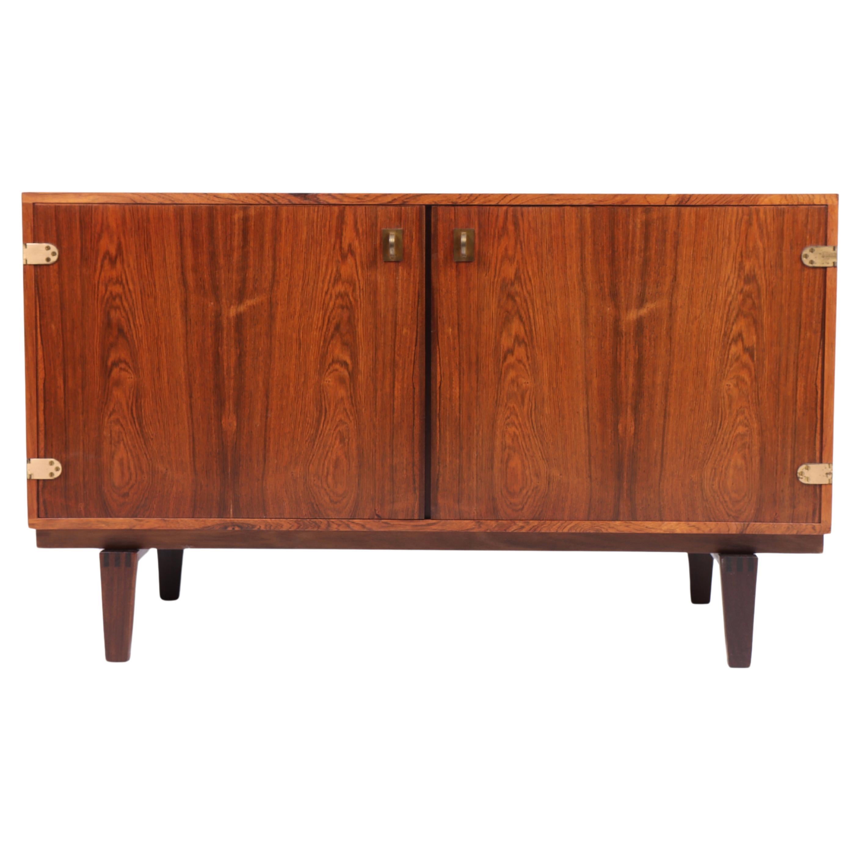 Midcentury Low Cabinet in Rosewood with Brass Hardware by Løgvig, Denmark, 1960s