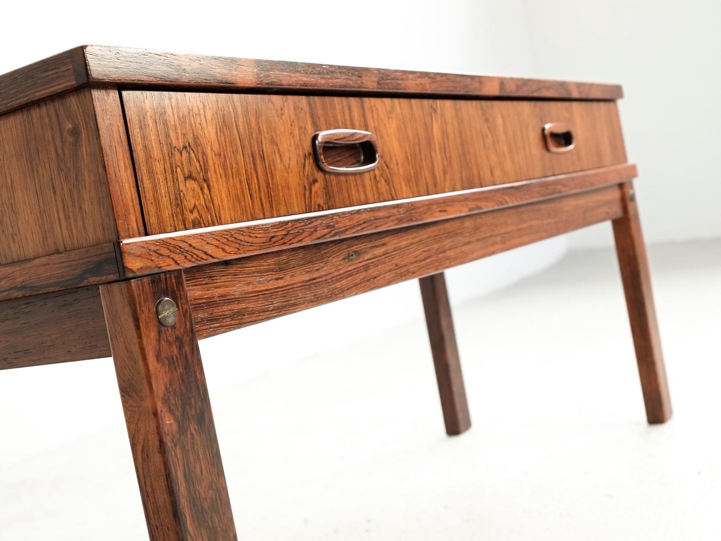 20th Century Midcentury Low Danish Chest of 2 Drawers in Rosewood, 1960s For Sale