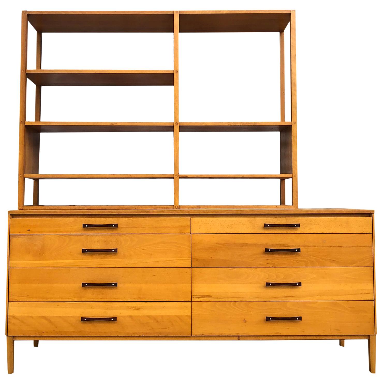 Midcentury Low Dresser by Paul McCobb Perimeter Group with Display Shelf Rare