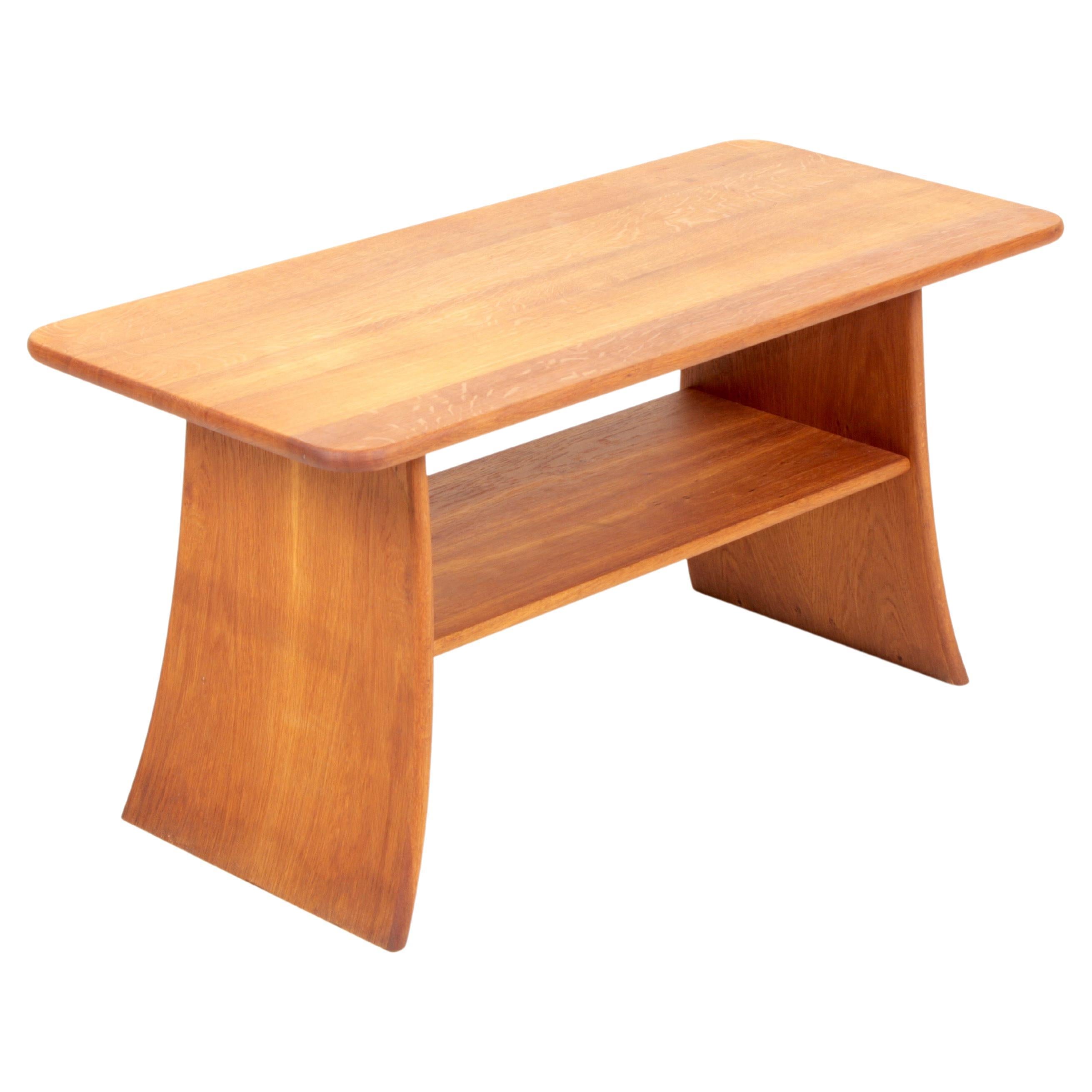 Midcentury Low Table in Solid Oak, Danish Cabinetmaker, 1950s For Sale