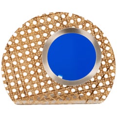 Midcentury Lucite and Rattan Picture Frame Christian Dior Style, Italy 1970s