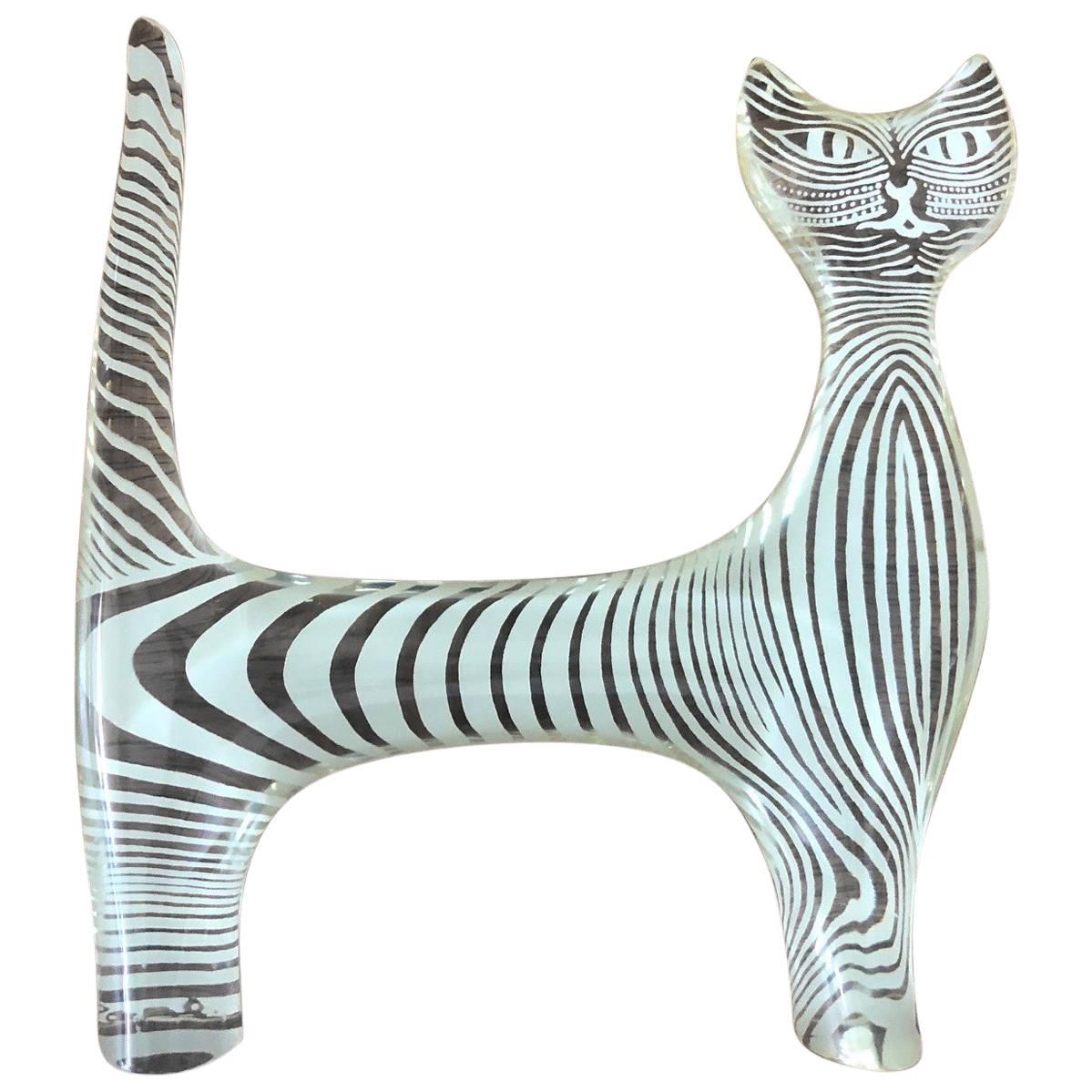 Midcentury Lucite Cat Sculpture by Abraham Palatnik