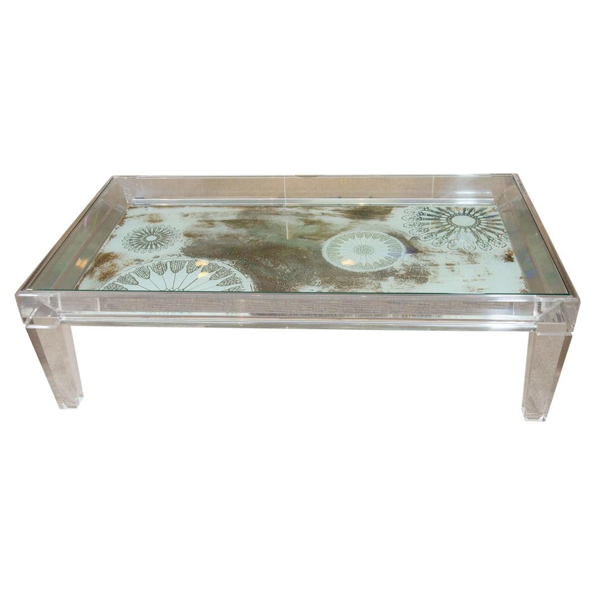 Midcentury Lucite Coffee Table For Sale