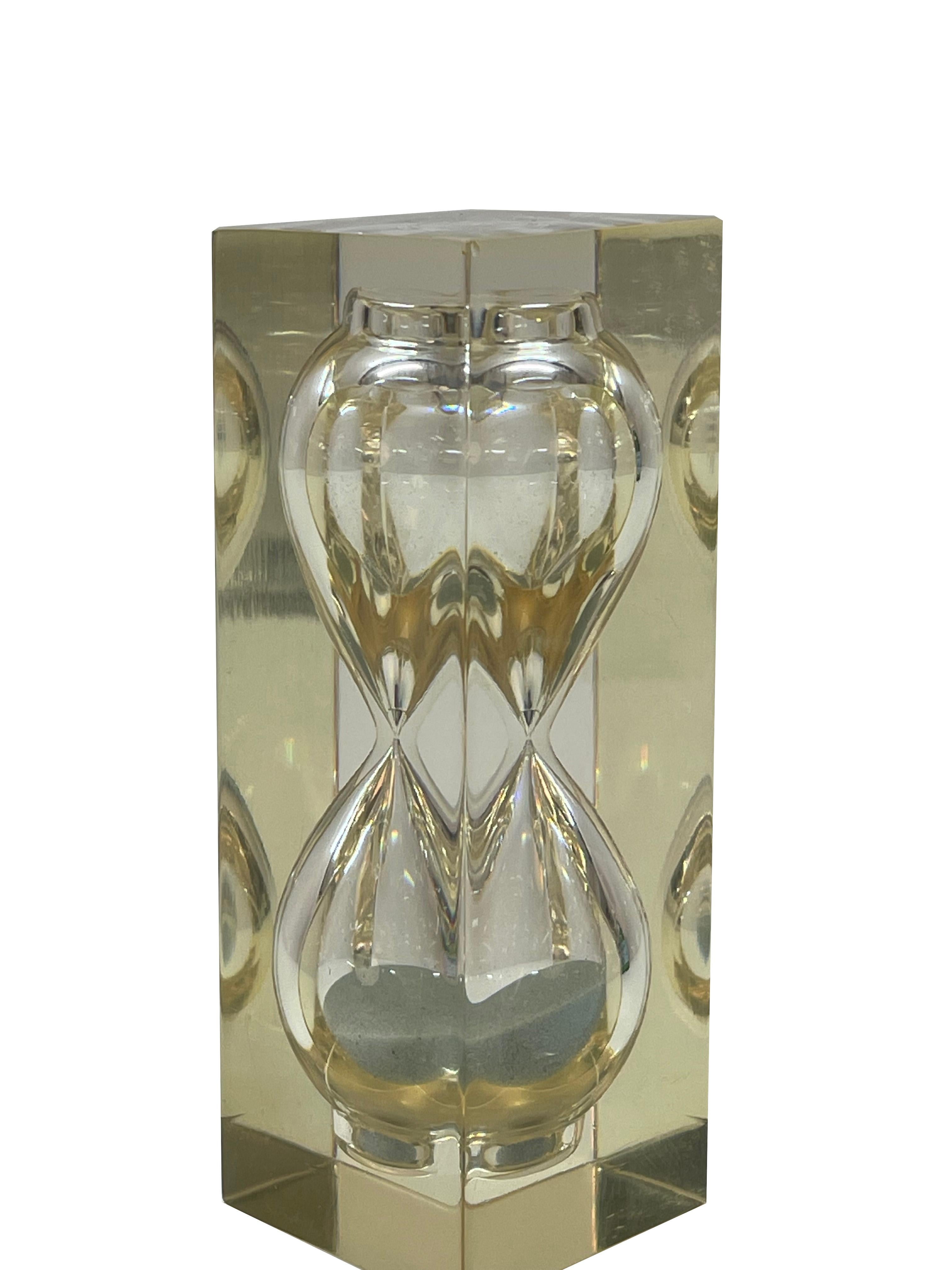 Midcentury Lucite Hourglass Sand Timer Sculpture After Charles Hollis Jones 1970 For Sale 4