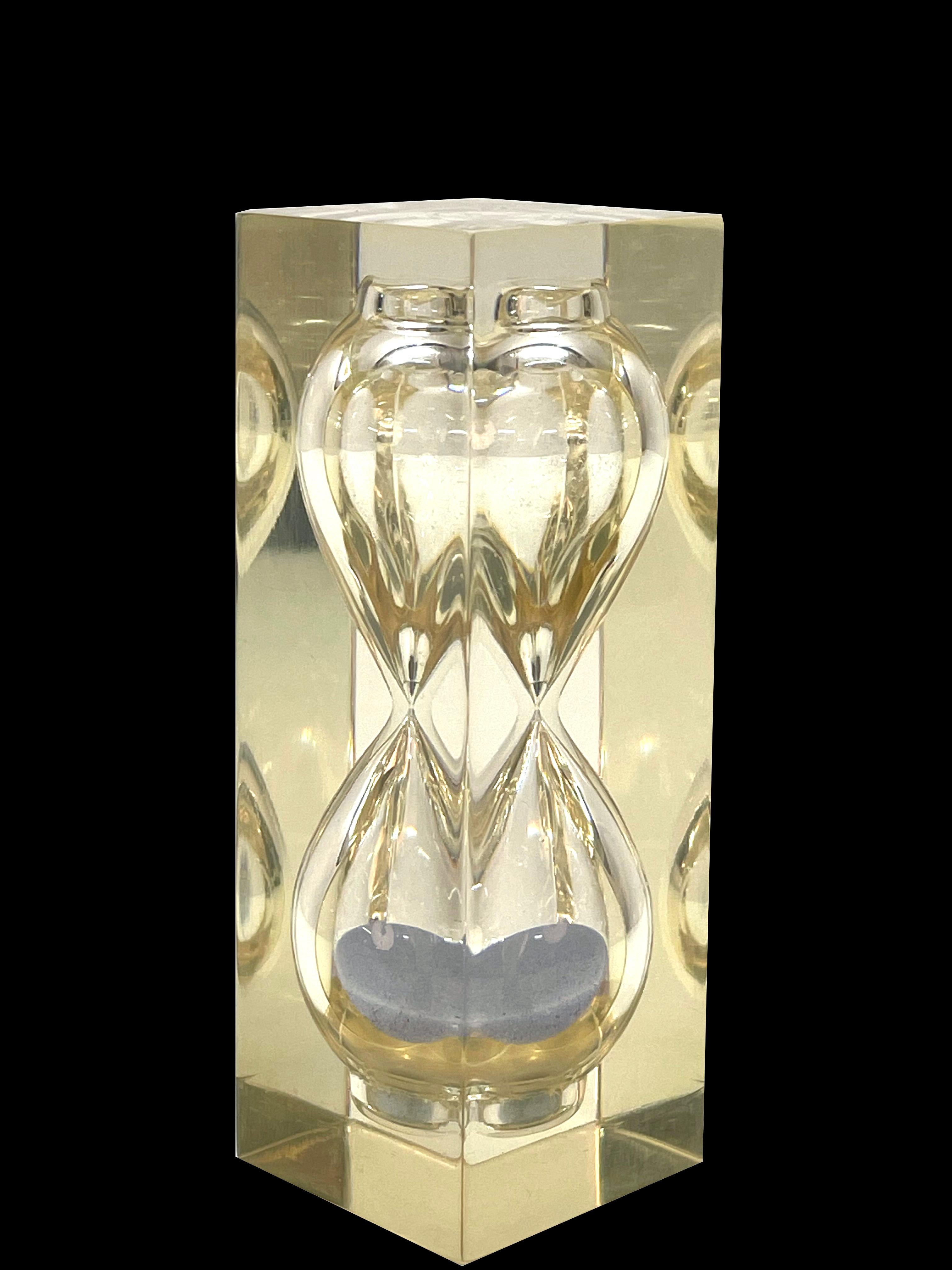 Midcentury Lucite Hourglass Sand Timer Sculpture After Charles Hollis Jones 1970 For Sale 6