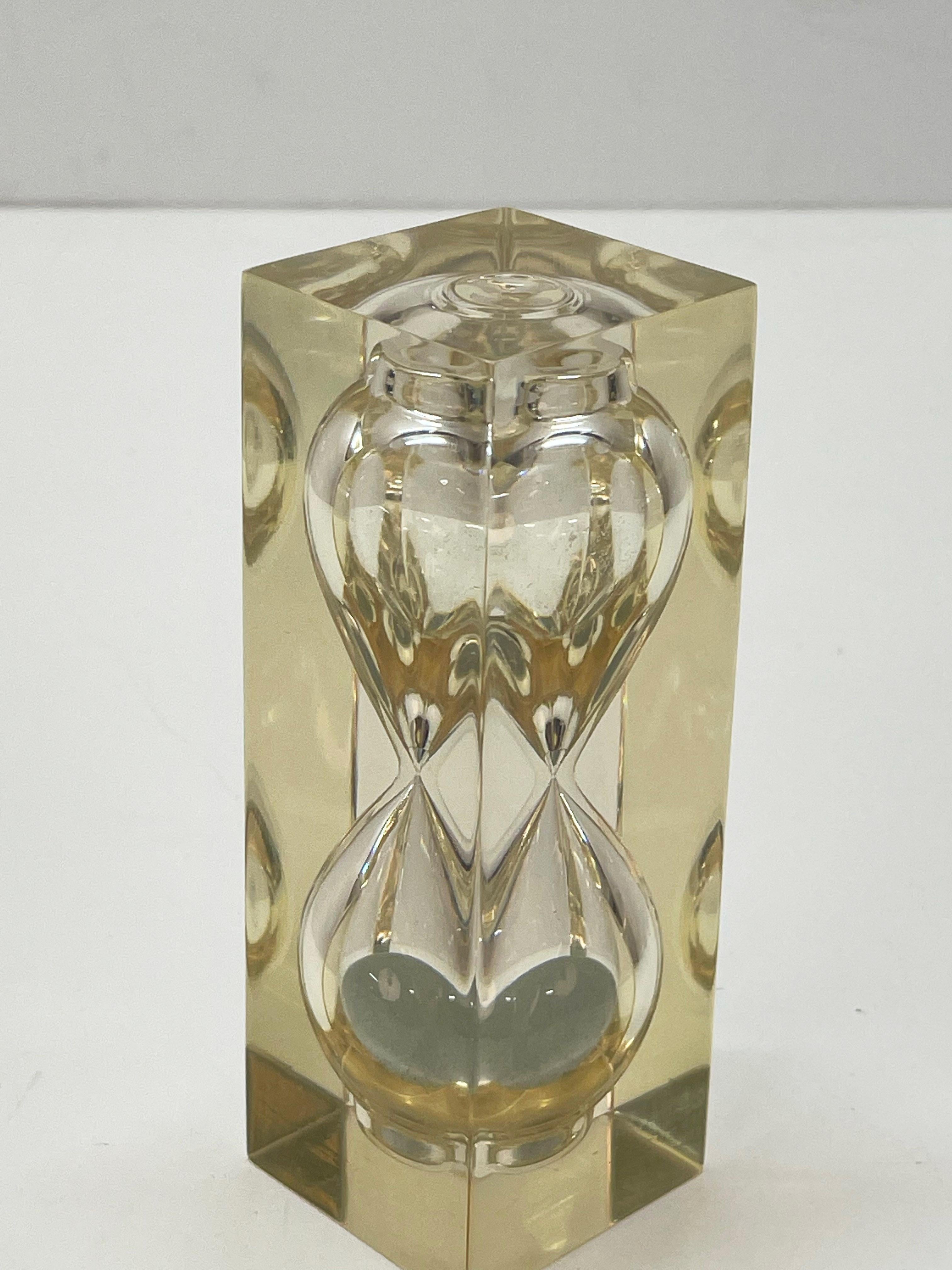 Midcentury Lucite Hourglass Sand Timer Sculpture After Charles Hollis Jones 1970 For Sale 7