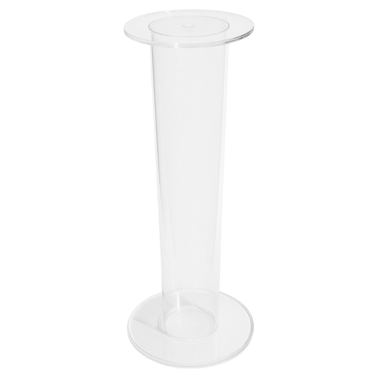 Pedestal redondo de Lucite de mediados de siglo al estilo de Charles Hollis Jones