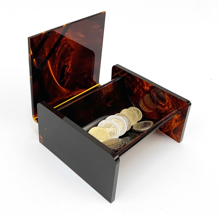 Midcentury Lucite, Tortoise Plexiglass and Brass Christian Dior Jewelry