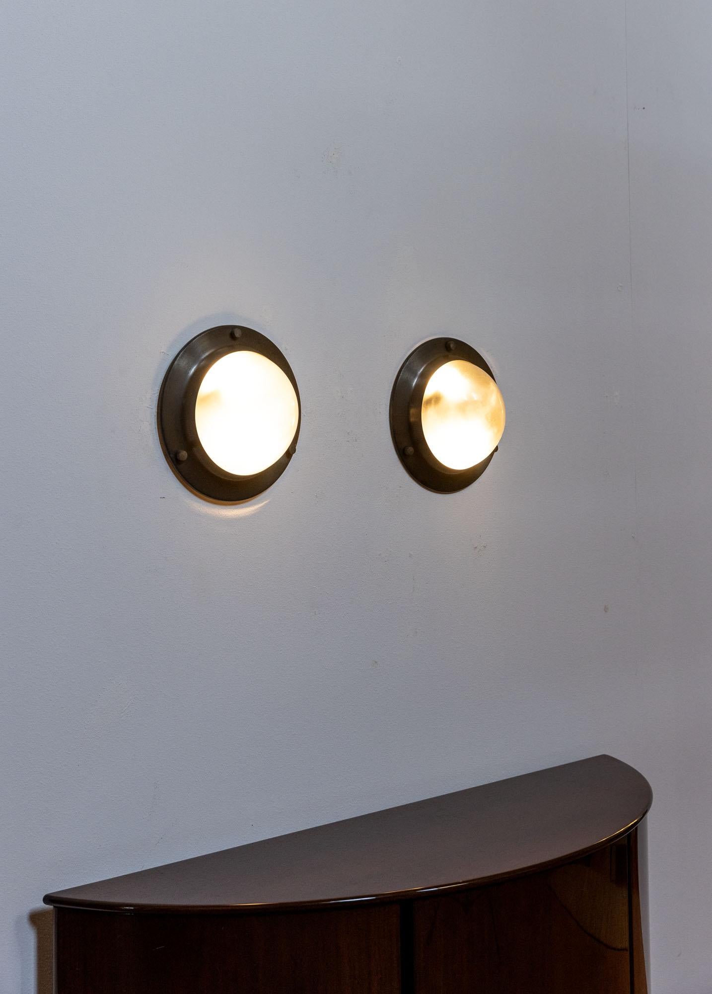 Mid-Century Modern Midcentury Luigi Caccia Dominioni for Azucena Tommy 'LSP6' wall lights  For Sale