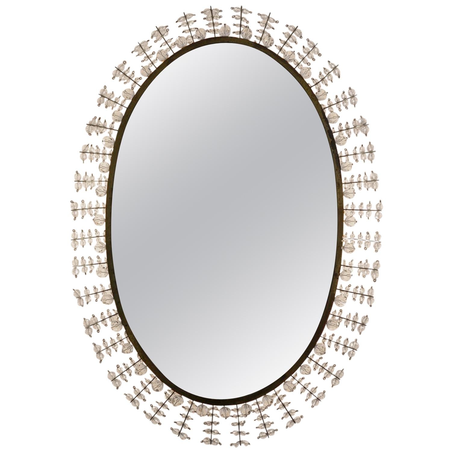 Midcentury Luminous Oval Mirror