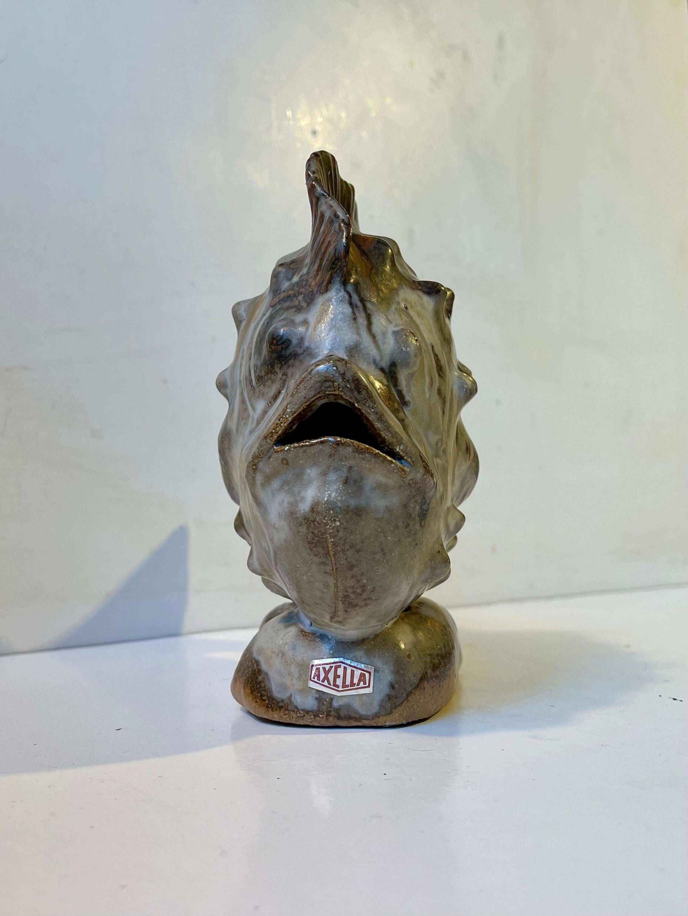 Lumpfish di metà secolo in gres smaltato di Axella Denmark, anni '70 In condizioni buone in vendita a Esbjerg, DK