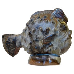 Lumpfish de mediados de siglo en gres esmaltado de Axella Denmark, años 70