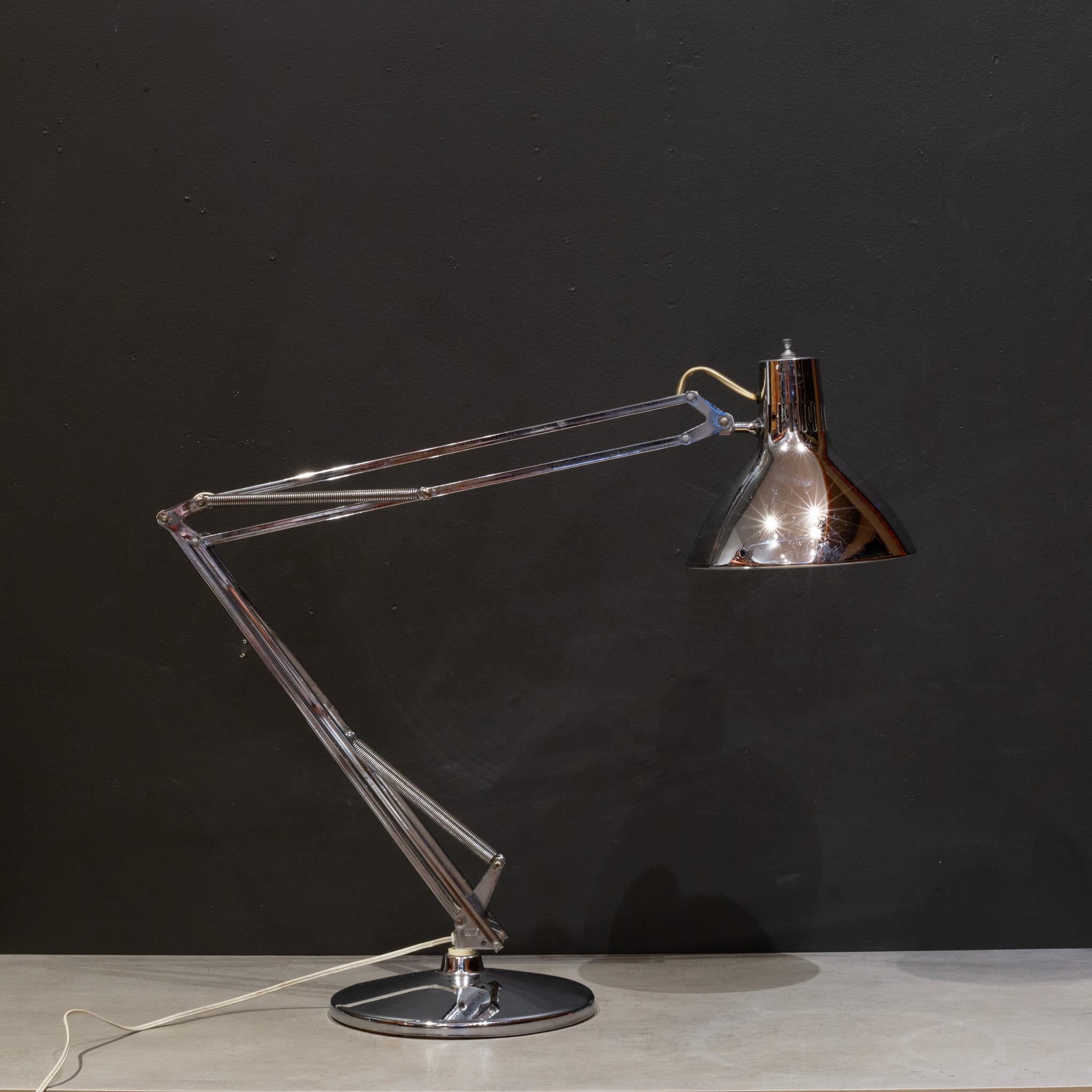 Norwegian Midcentury Luxo L-1 Articulated Chrome Desk Task Lamp, circa 1960s