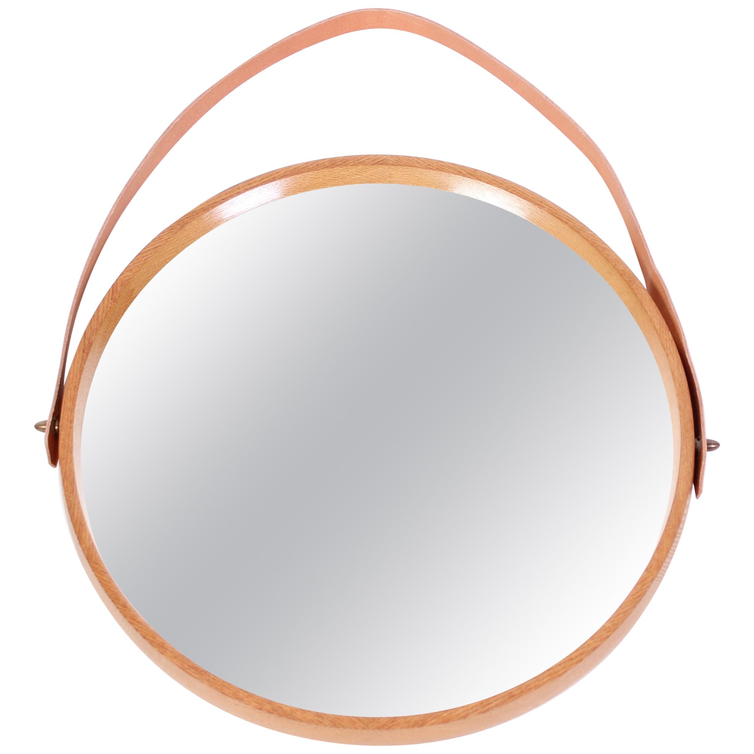 Midcentury Luxus Oak Mirror by Uno & Östen Kristiansson For Sale