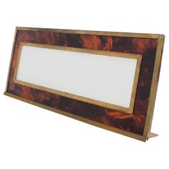 Midcentury M. Rega Lucite and Brass Rectangular Photo Frame Italy, 1970s
