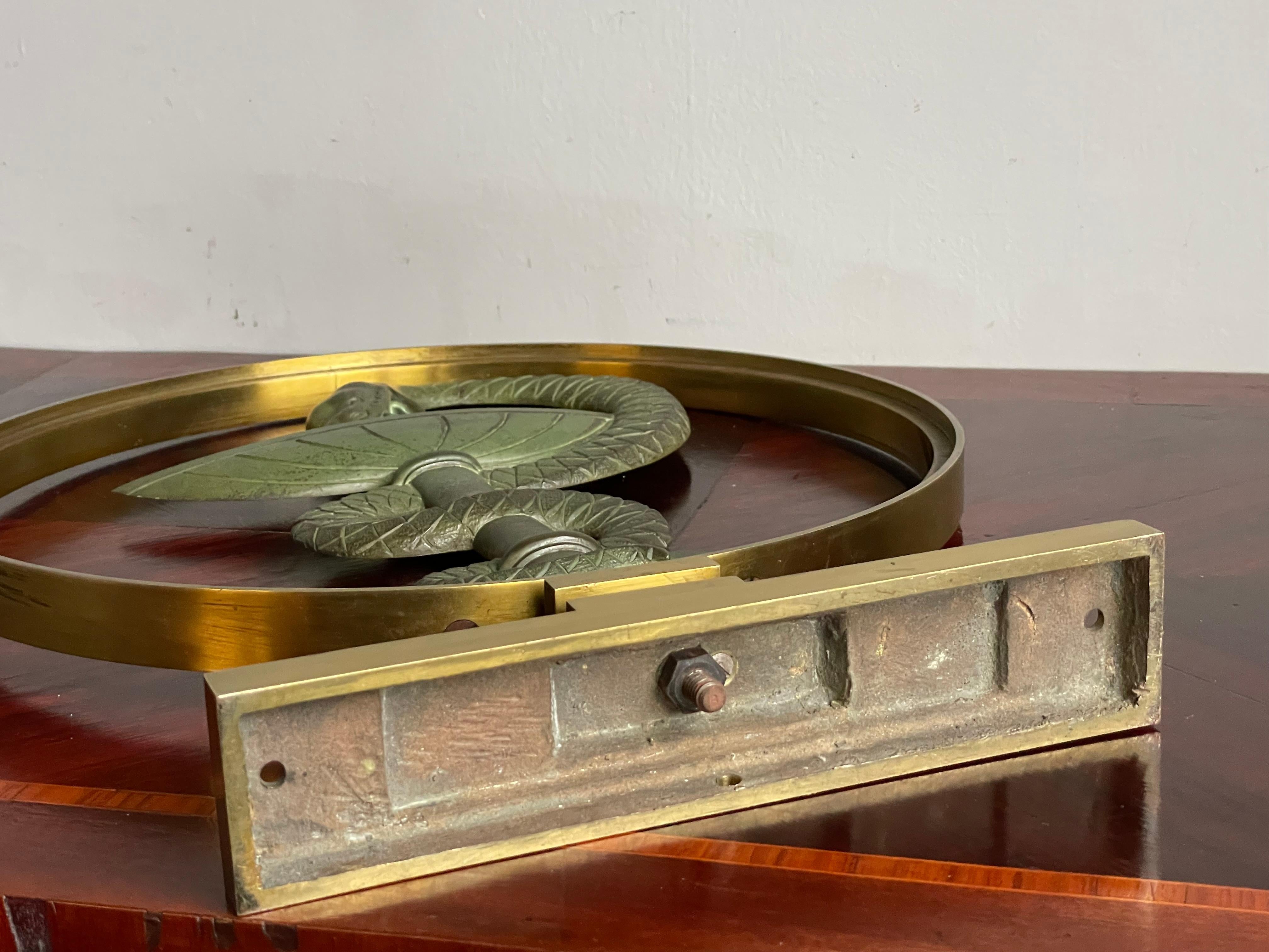 Brass Midcentury Made Art Deco Style Bowl of Hygeia Symbol for Medicine / Pharmacy  For Sale
