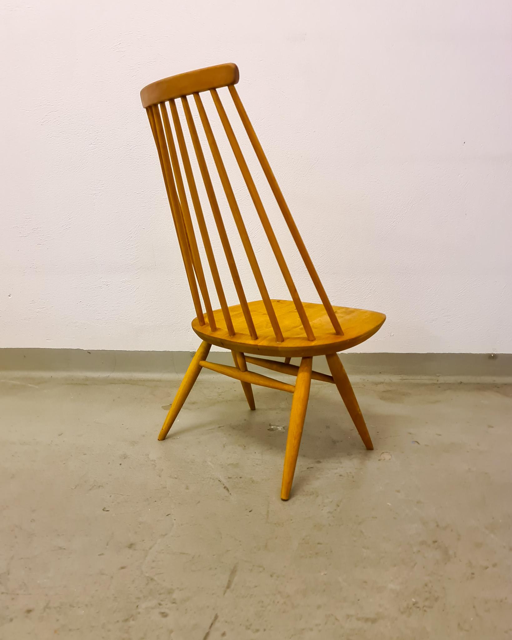 Wood Midcentury 'Mademoiselle' Chair Edsbyverken Ilmari Tapiovaara, Sweden, 1959