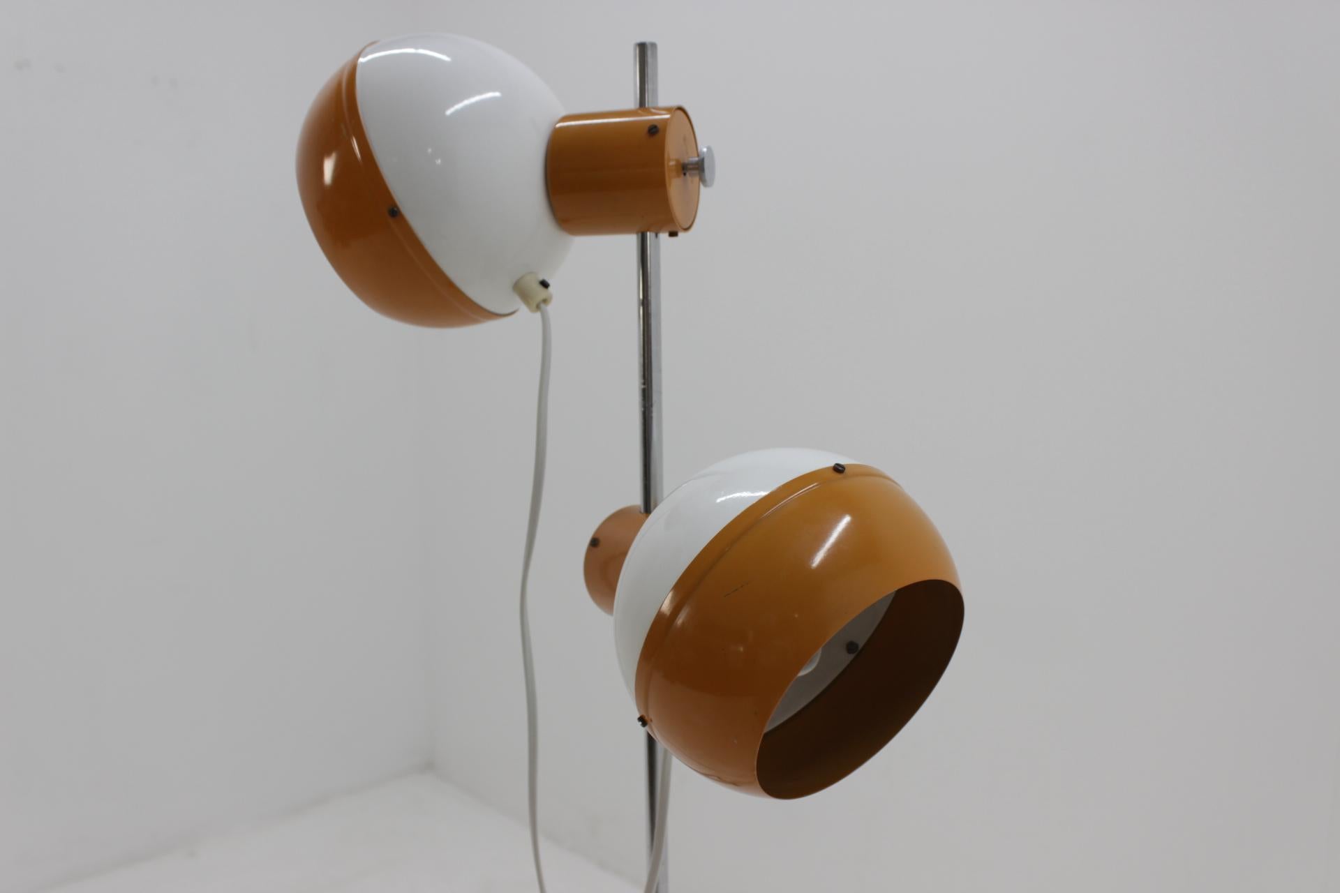 Lacquered Midcentury Magnetic Double Eye Ball Floor Lamp, 1970s