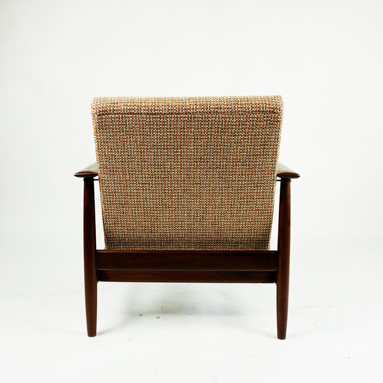 Midcentury Mahogany and New Fabric Lounge Chair by Knoll Antimott ...
