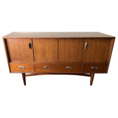 Vintage Midcentury Mahogany Credenza Sideboard with Metal Pulls by G Plan