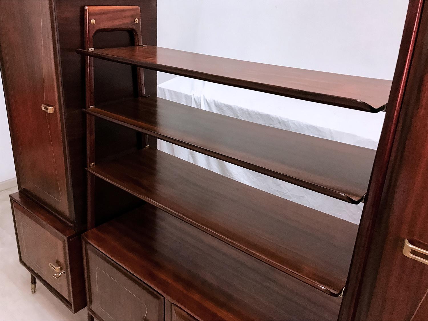 Midcentury Mahogany Desk and Bookcase by La Permanente Mobili Cantù, 1950s 7